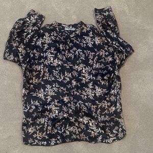 Vince Black Floral Women's Blouse